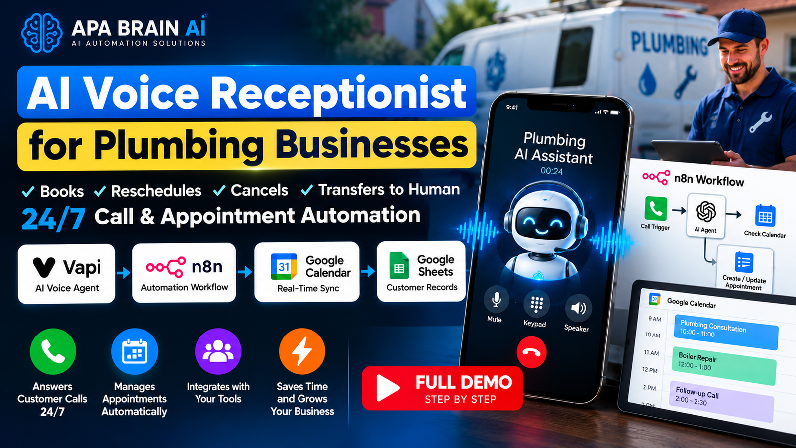 AI Voice Receptionist and appointment automation by APA Brain AI